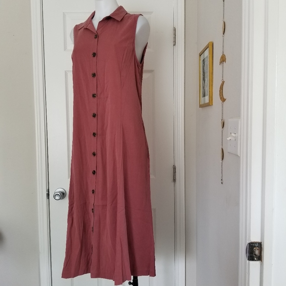 Tahari Boho Button Down Midi Dress w/ Pockets NWT - Picture 2 of 8